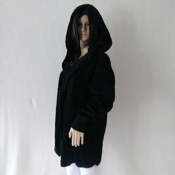 SALE Plush Sherpa Snuggly Hoodie Open Front Jacket - Picture 2 of 6